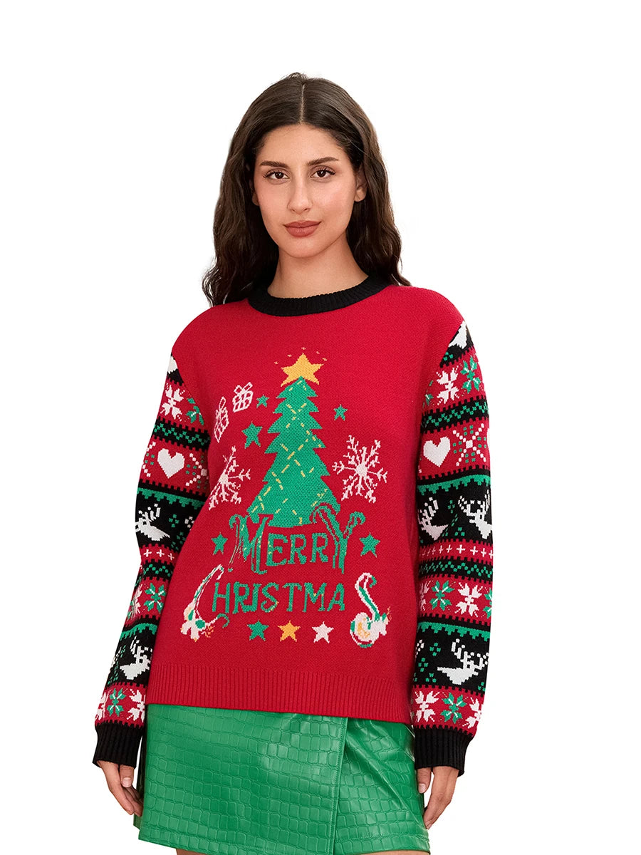 Women'S Loose Orange Sweater Long Sleeved Round Neck Gradient Printed Pullover  Versatile Top For Autumn and Winter