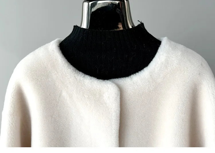 Real Shearling Wool Coat