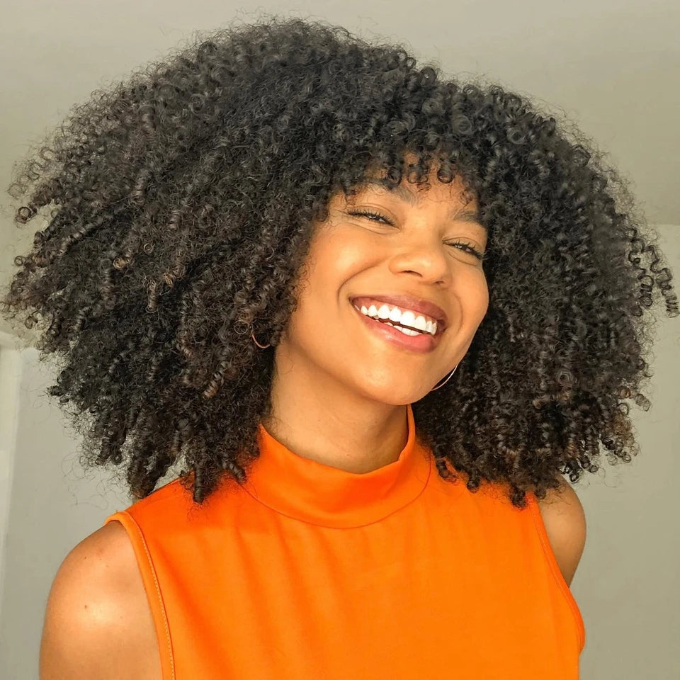 Highlight Blonde Short Curly Bob Wig With Bangs for Women