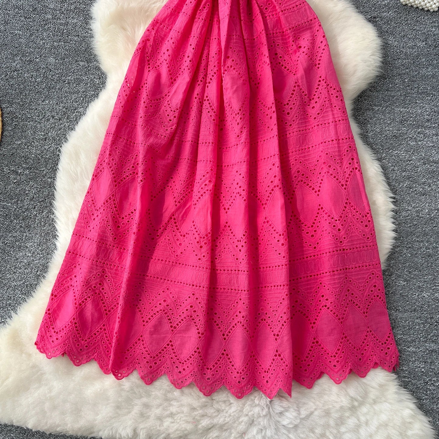 O-Neck Sash Embellished A-Line Dress