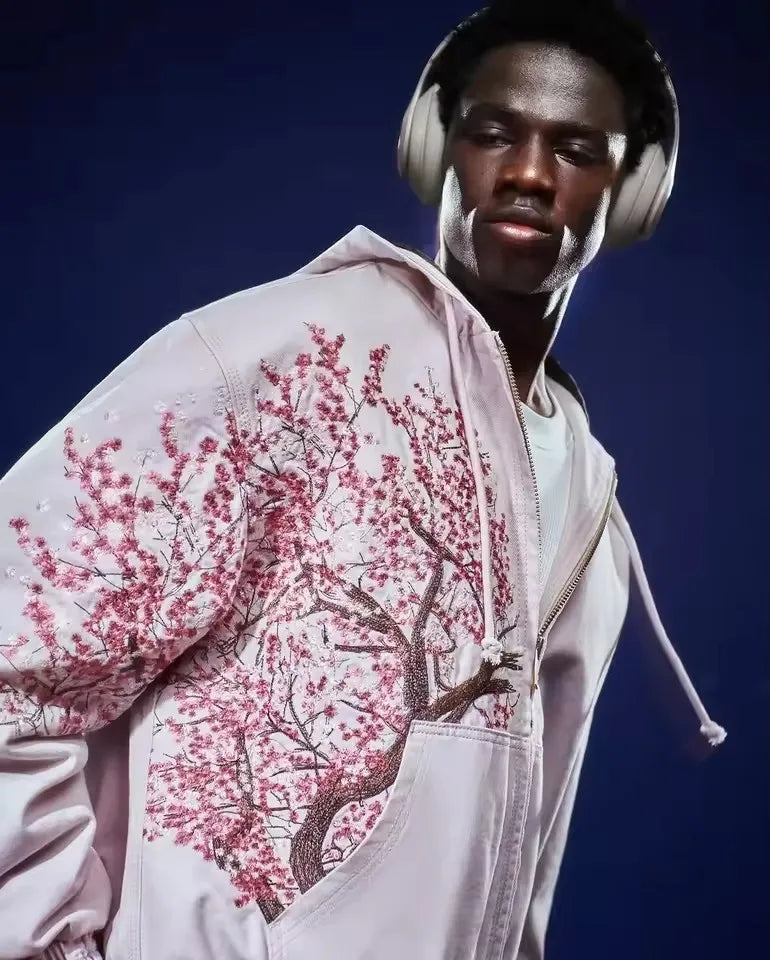 Oversized Y2K Cherry Blossom Jacket