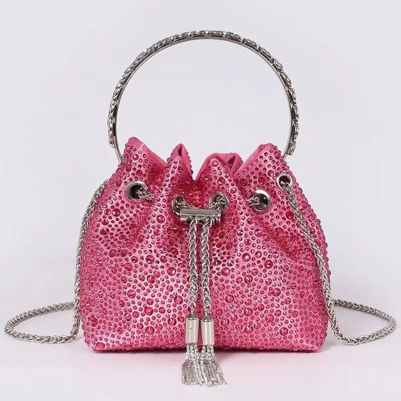 Luxury Designer Women's Handbag Crystal Shiny Rhinestones Diamond Evening Bag Wedding Party Clutch Purse Shoulder Crossbody Bag