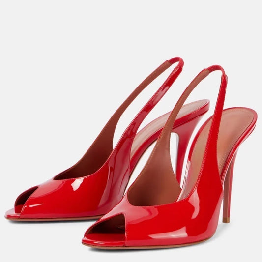 Rhinestone Butterfly Peep Toe Heels