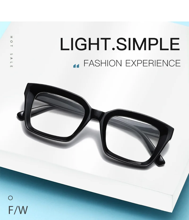 Oversized Square Reading Glasses With Plastic Frames for Women