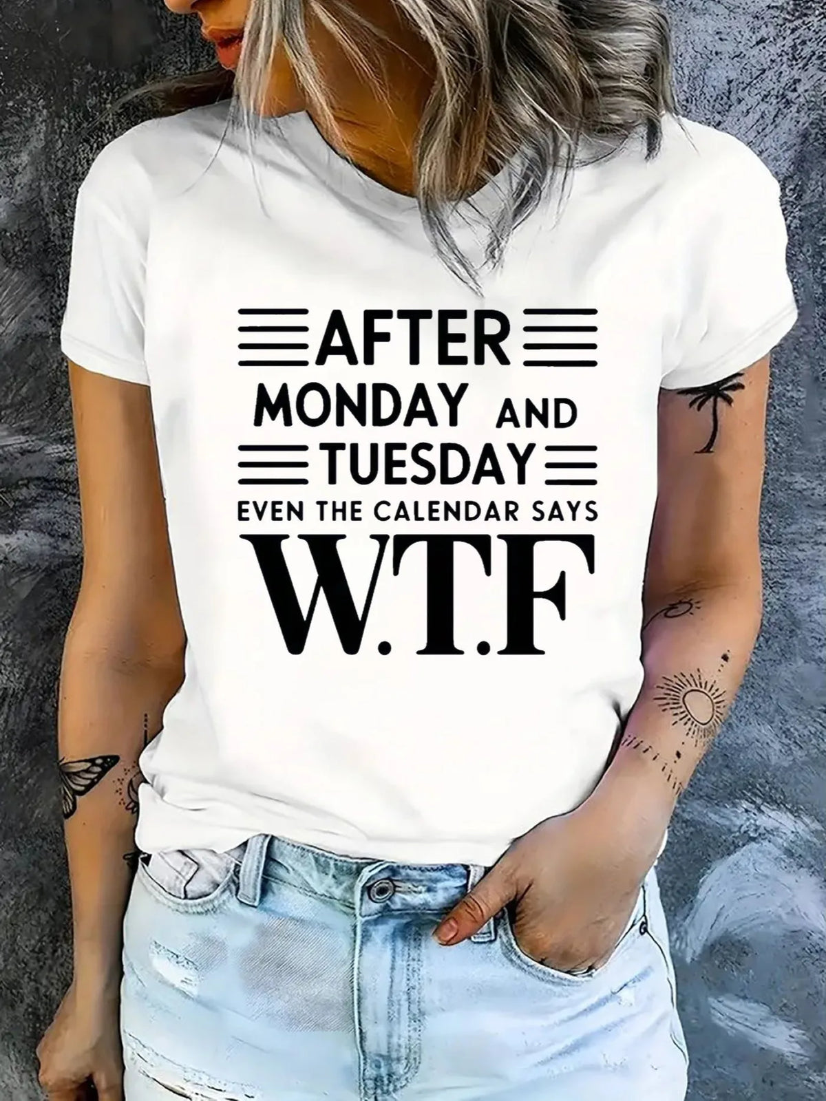 Casual Loose Fit Funny Quote Graphic Tee For Women