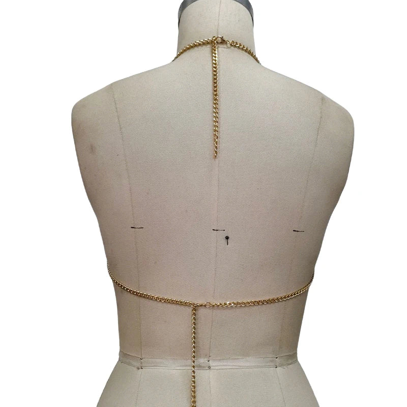 Multi Strand Gemstone Crystal Beaded Body Chain For Women