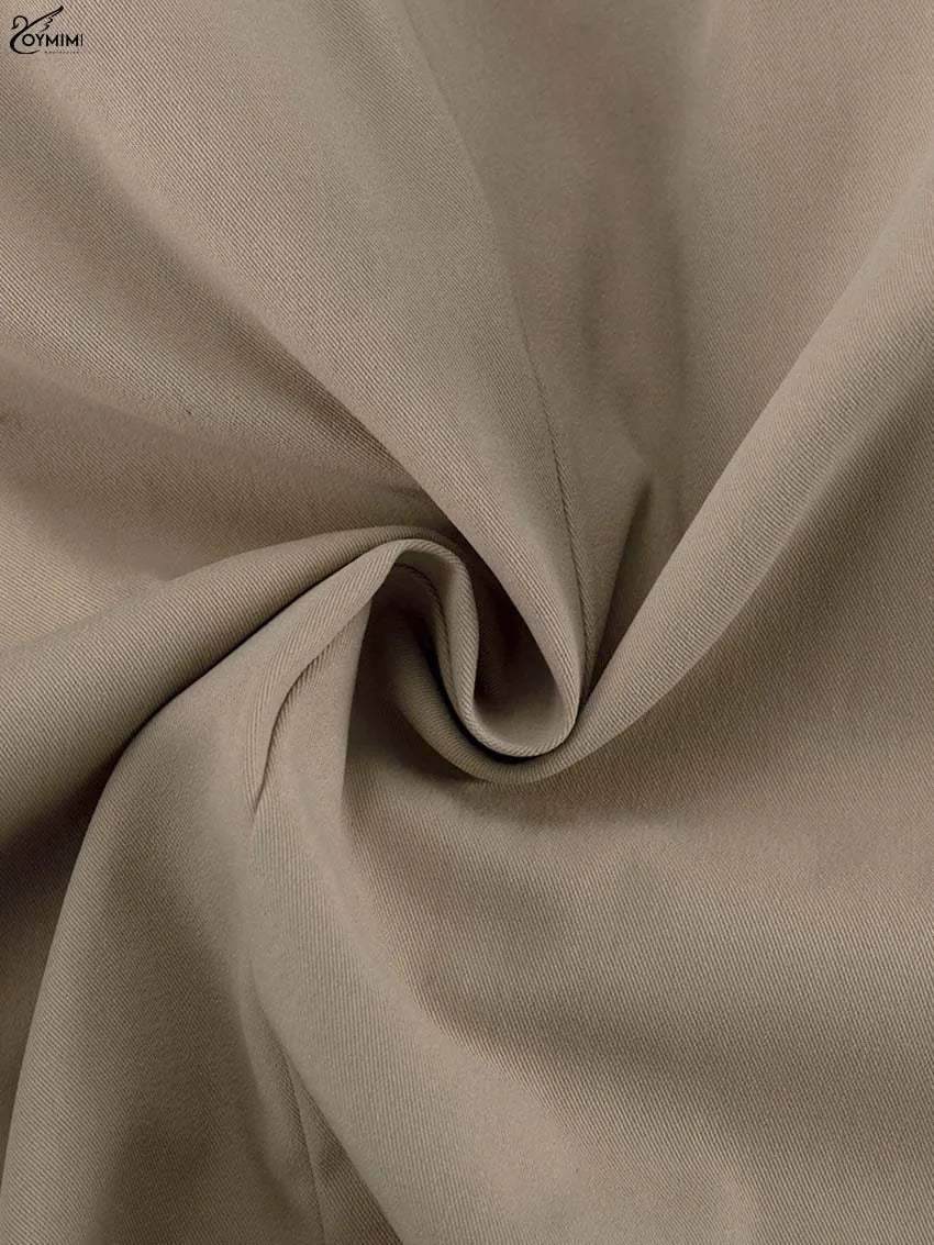 Oymimi Fashion Black Patchwork Two Piece Set For Women Casual Long Sleeve Button Pockets Crop Shirts + High Waist Mini Skirt Set