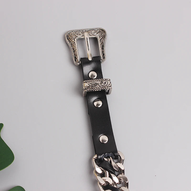 Trendy Gold Metal Decorative Waist Chain Belt for Women