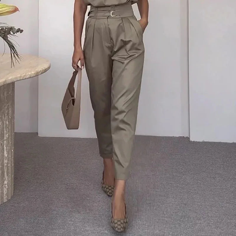 Chic Off Shoulder Sleeveless Two Piece Set for Women