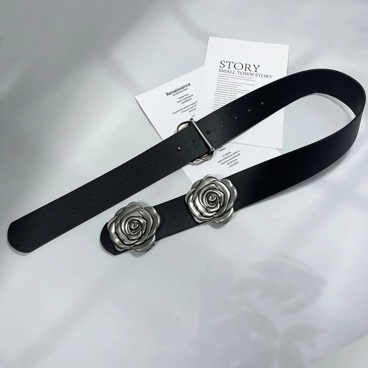 Statement Camellia Floral Wide Waist Belt for Women