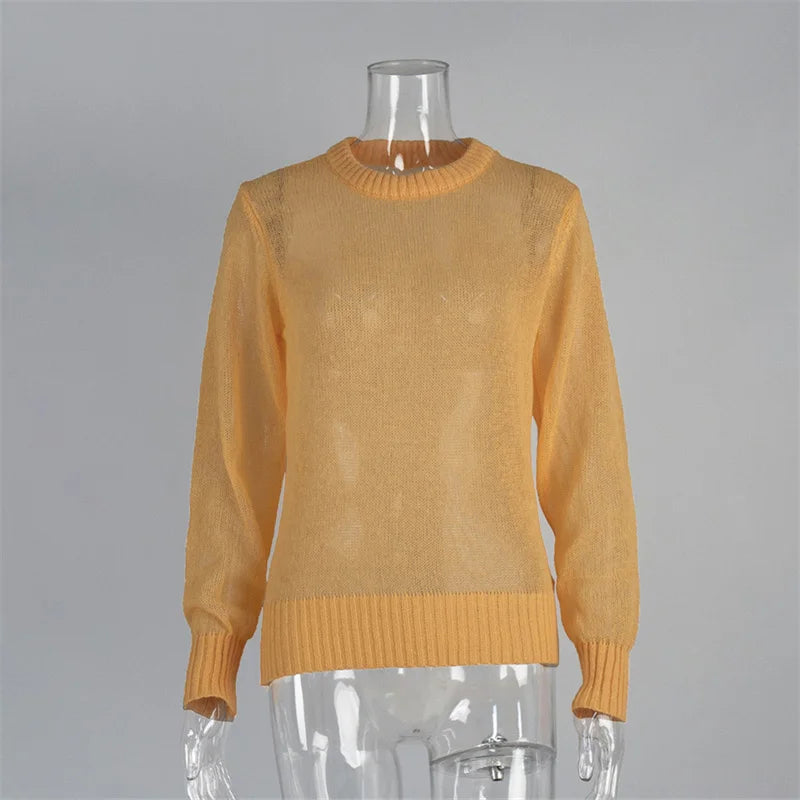 See Through Mesh Knit Sweater