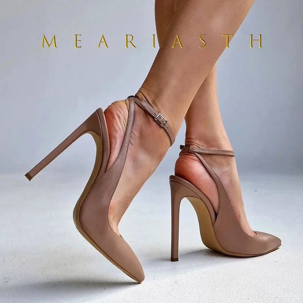 Elegant Patent Leather Pointed Toe Round Heel Pumps For Women