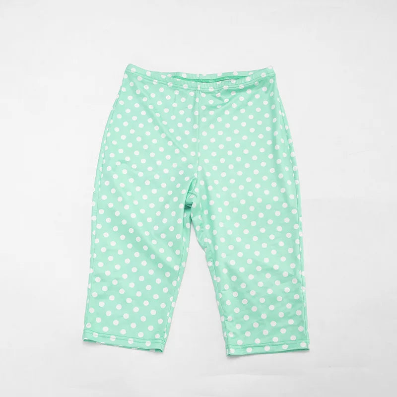 Polka Dot Print Halter Backless Tank Top Two Piece Set for Women