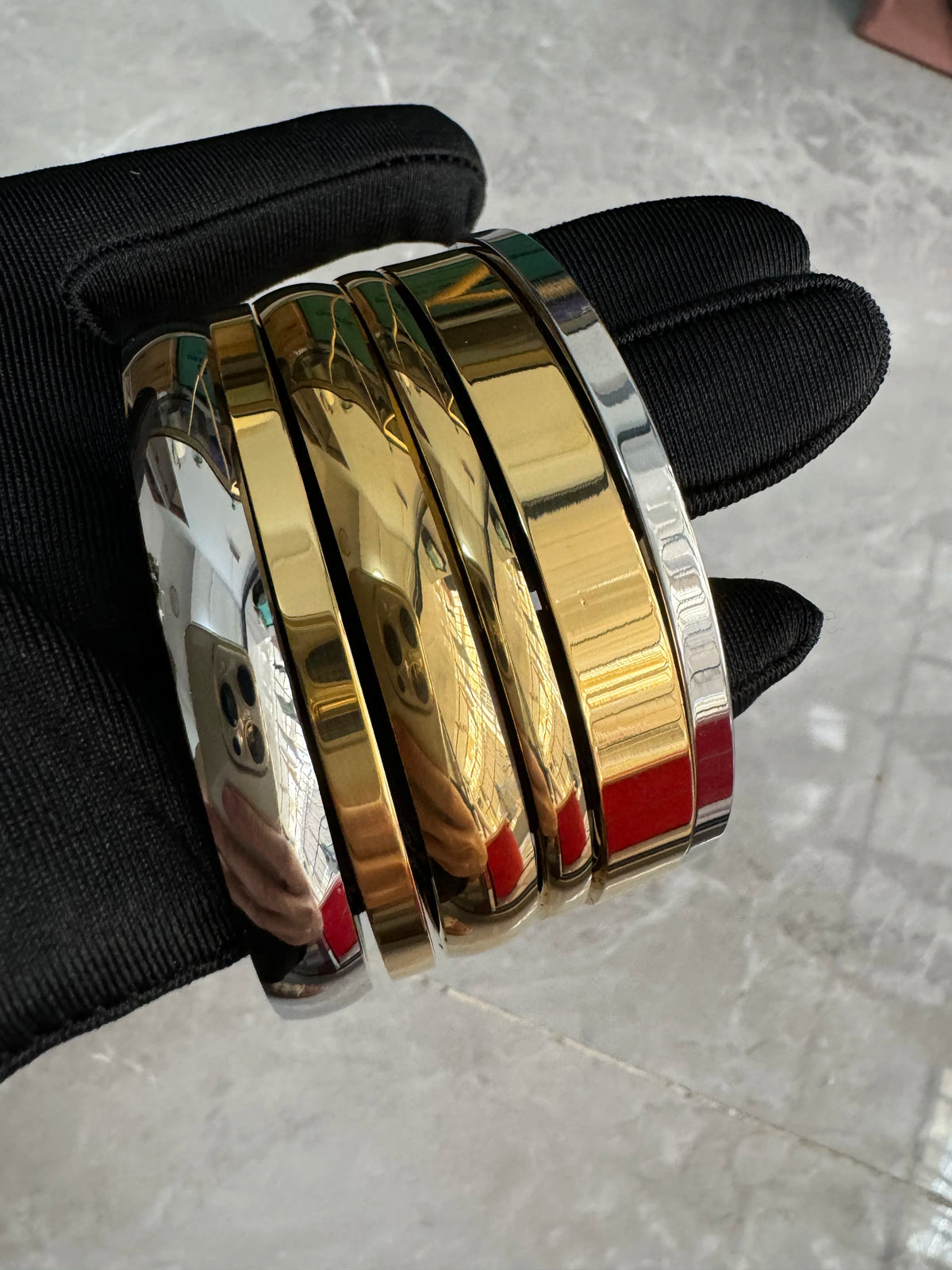 Waterproof Oval Stainless Steel Bangle Bracelet for Women