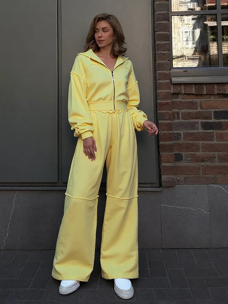 Cozy Woolen Hooded Pantsuit