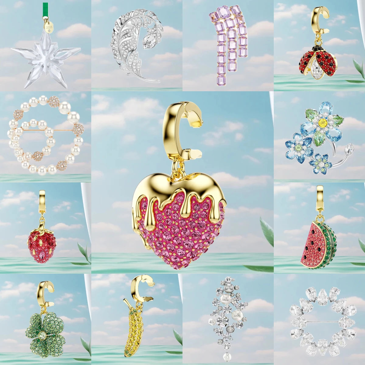 Pearl Crystal Necklace and Earring Jewelry Set for Women