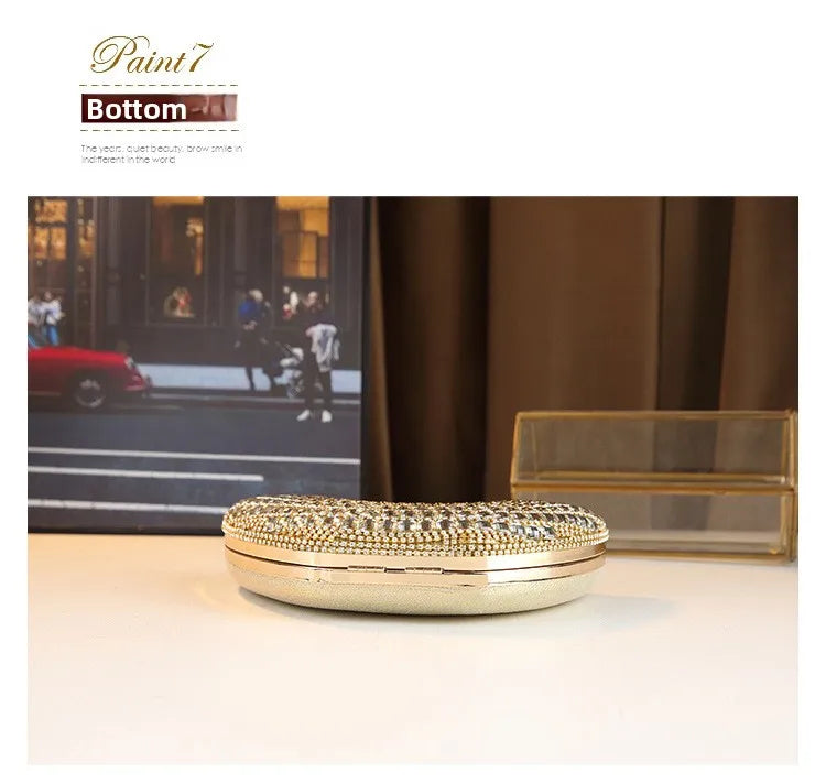 New Evening Women's Bag Luxury Brand Diamond-encrusted Sparkling Dinner Party Handbag Diamond-encrusted Women's Shoulder Bag
