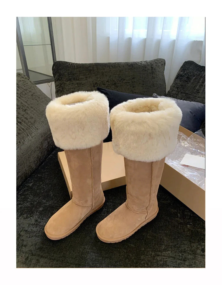 Classic Slip On Square Heel Mid Calf Boots for Women