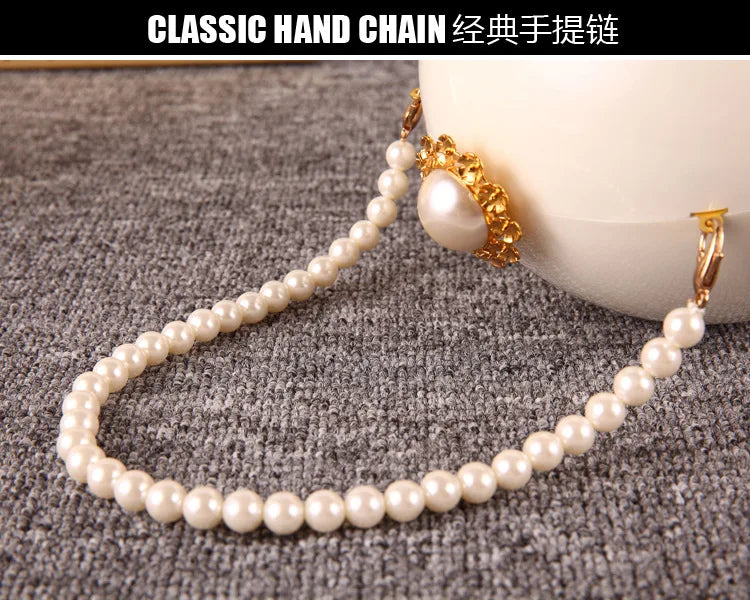 Pearl Embellished Round Acrylic Clutch Bag for Women