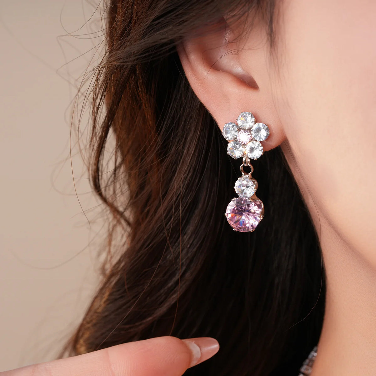 Floral Cubic Zirconia Necklace Set