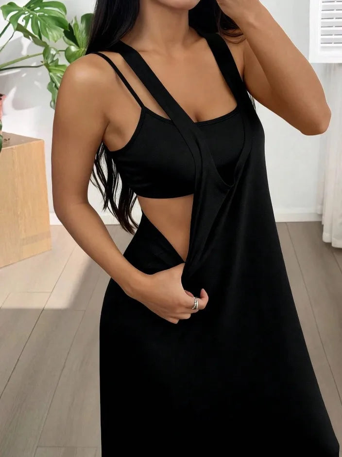 Sleeveless Backless Two Piece Maxi Dress Set for Women