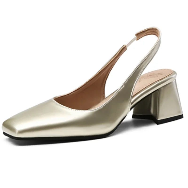 Elegant Bright Green Patent Leather Slingback Pumps for Women