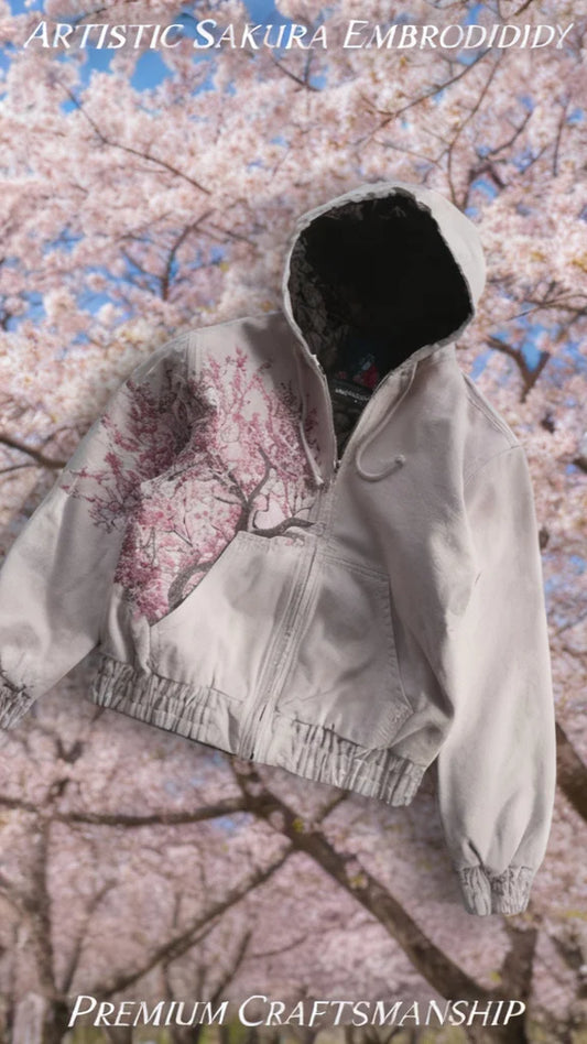 Oversized Y2K Cherry Blossom Jacket