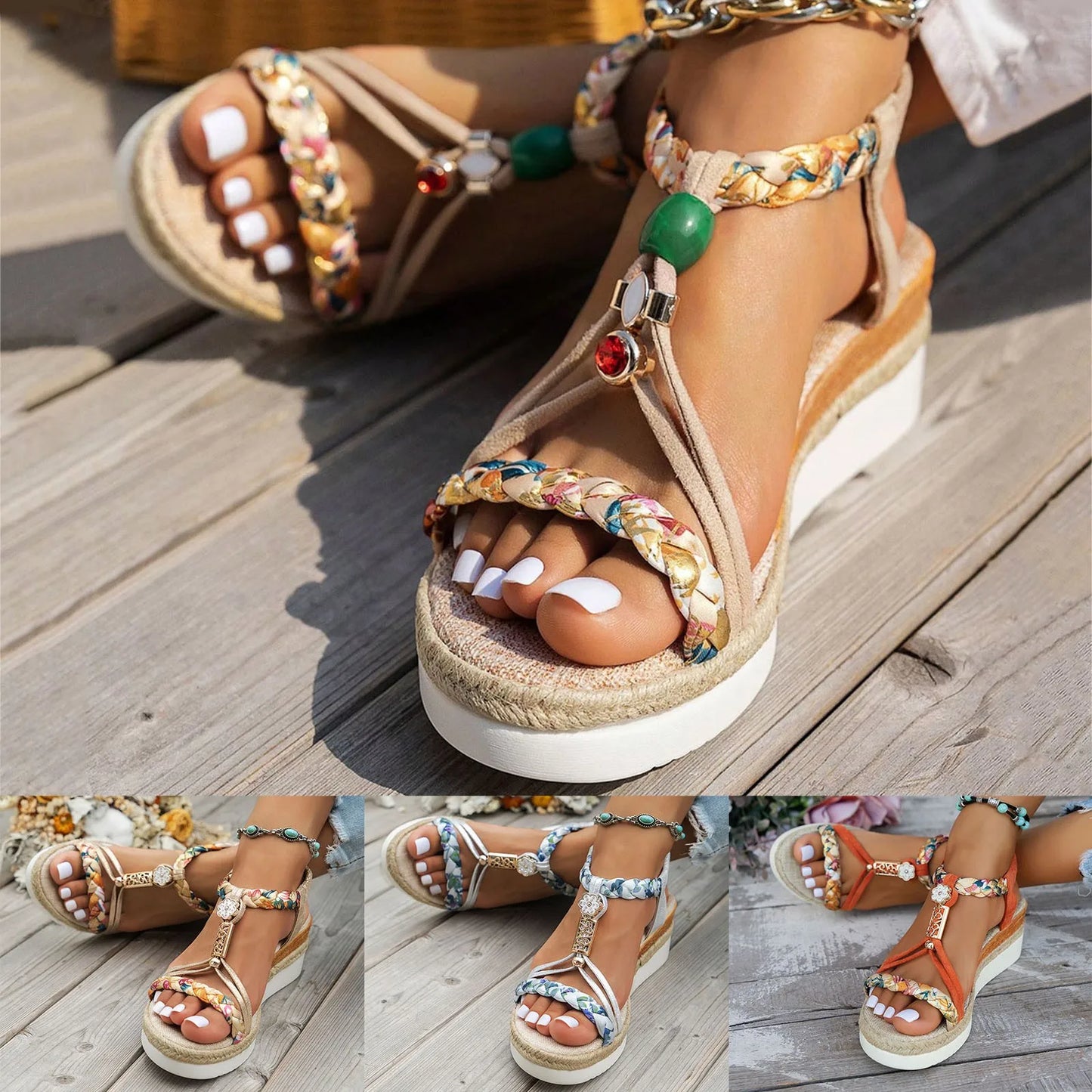 Comfortable Thick Sole Wedge Dress Sandals for Women