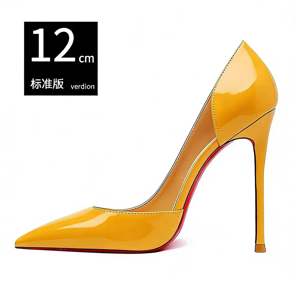 Pointed Toe Patent Leather Stiletto Heels for Women