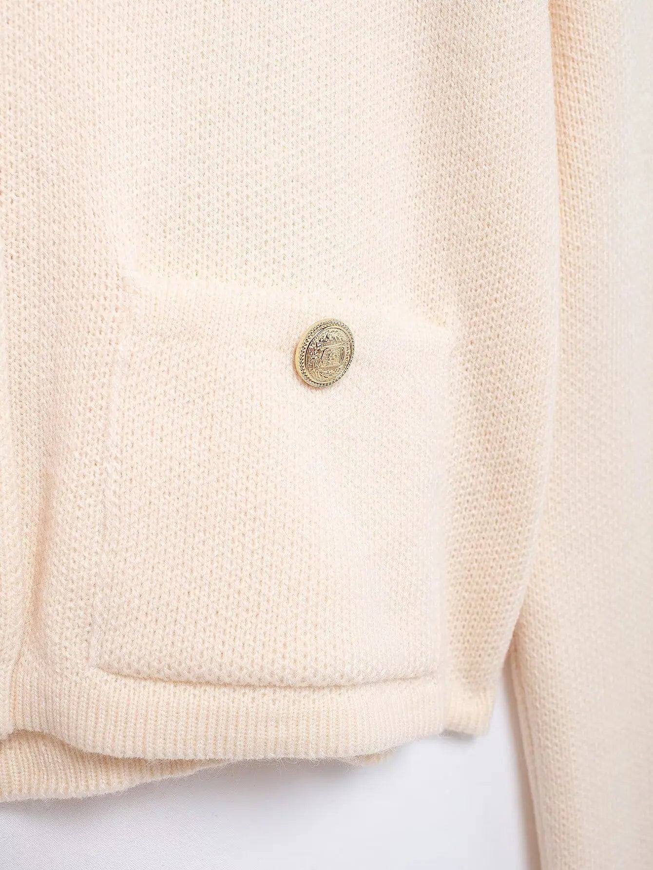 Winter Slim Knitted Cardigan with Button Details for Women