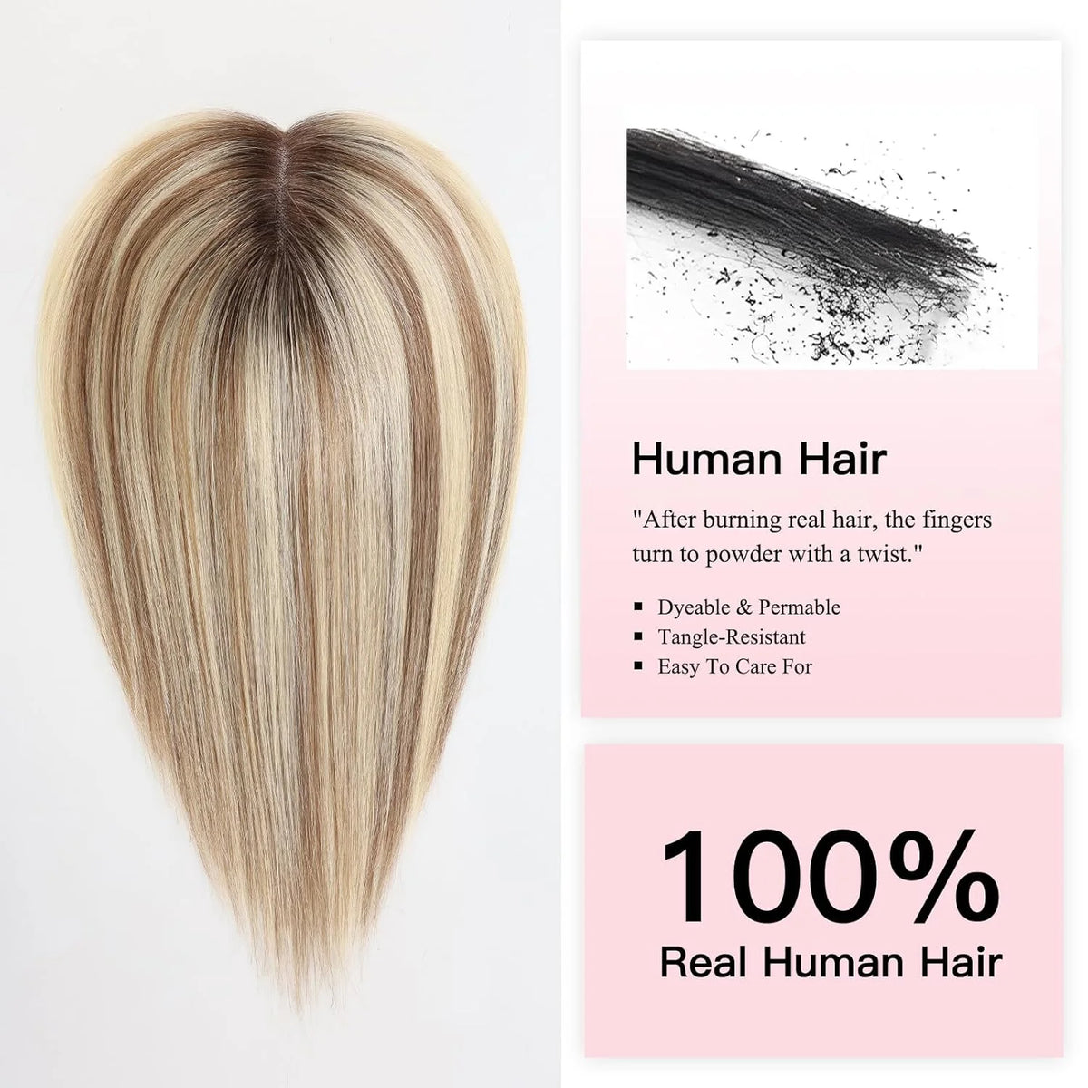Brown And Blonde Highlighted Lace Front Hair Topper For Women