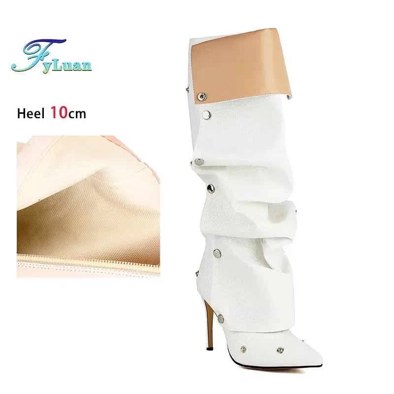 Pointed Toe Stiletto Zipper Ankle Boots
