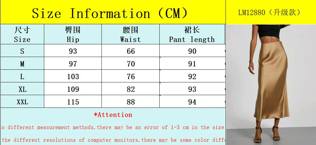 2026 Women's Elegant Silk Satin Long Skirt Slimming Drapey Wrap Bodycon Half-length Versatile European Style Fashionable