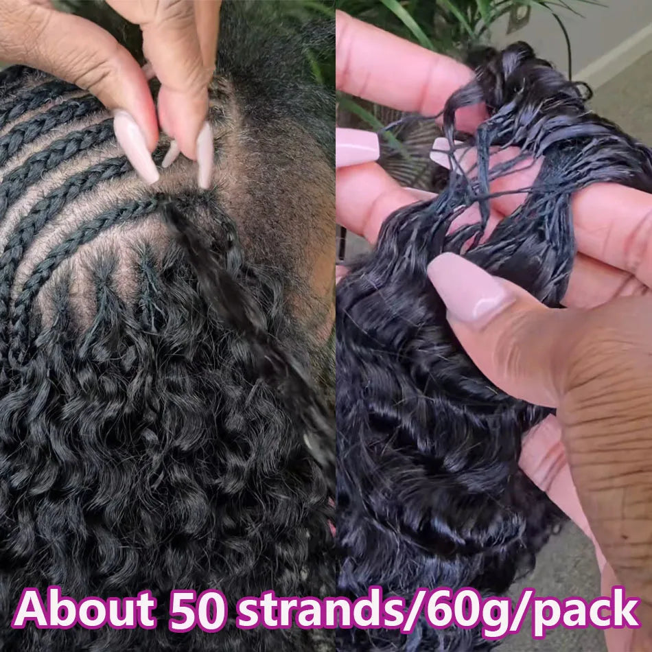 Pre-Separated Human Hair Crochet Extensions for Women