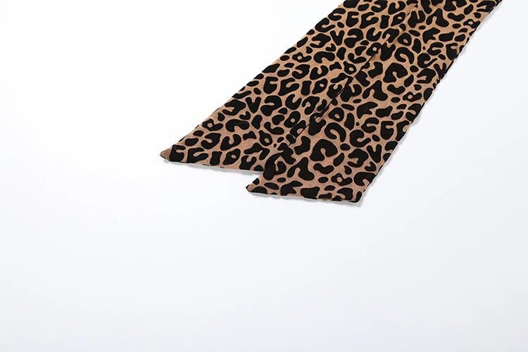 Leopard Print Backless Sleeveless Halter Romper for Women