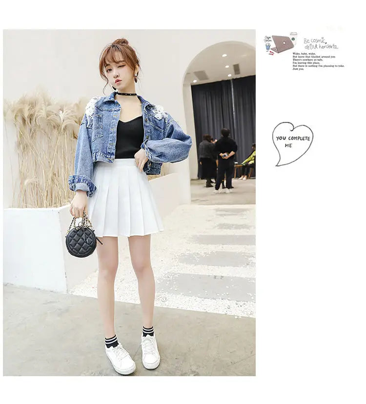 Designer Trend Woman Coat Special Winter Denim Jacket Sequin Fringe Crop Jean Jackets for Women 2025 Spring Autumn Coats Novelty
