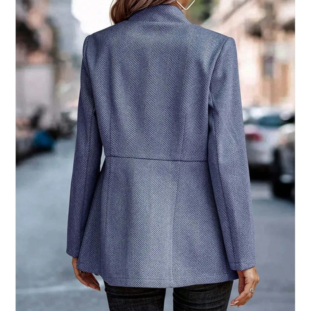 Chic French Style Long Sleeve Knit Blazer Jacket For Women