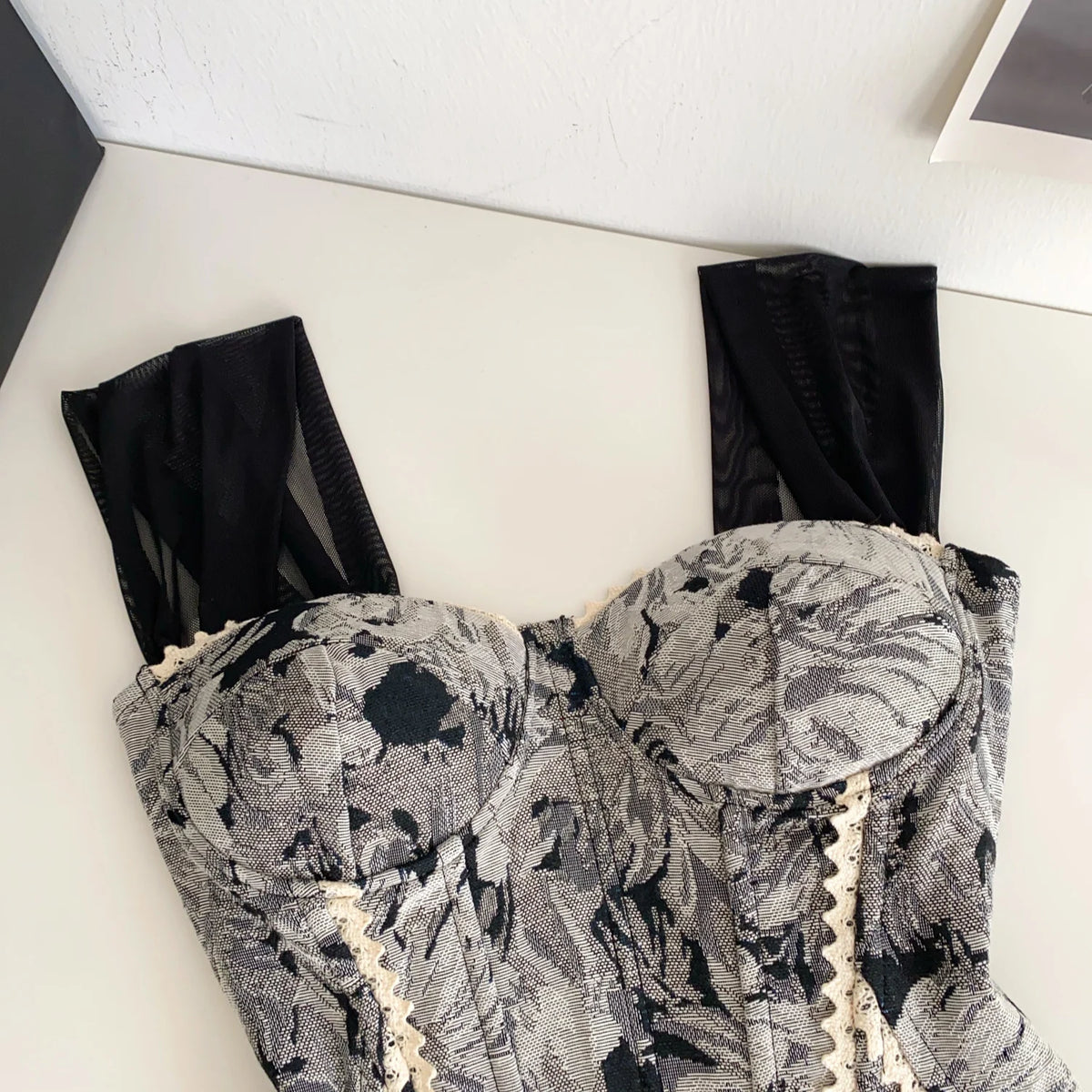 Vintage Floral Lace Spliced Camisole Tank Top for Women