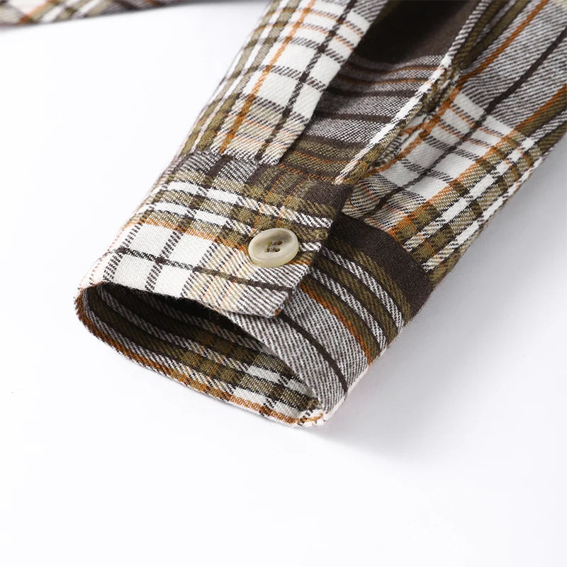 Long Sleeve Plaid Button-Up Shirt Jacket for Women