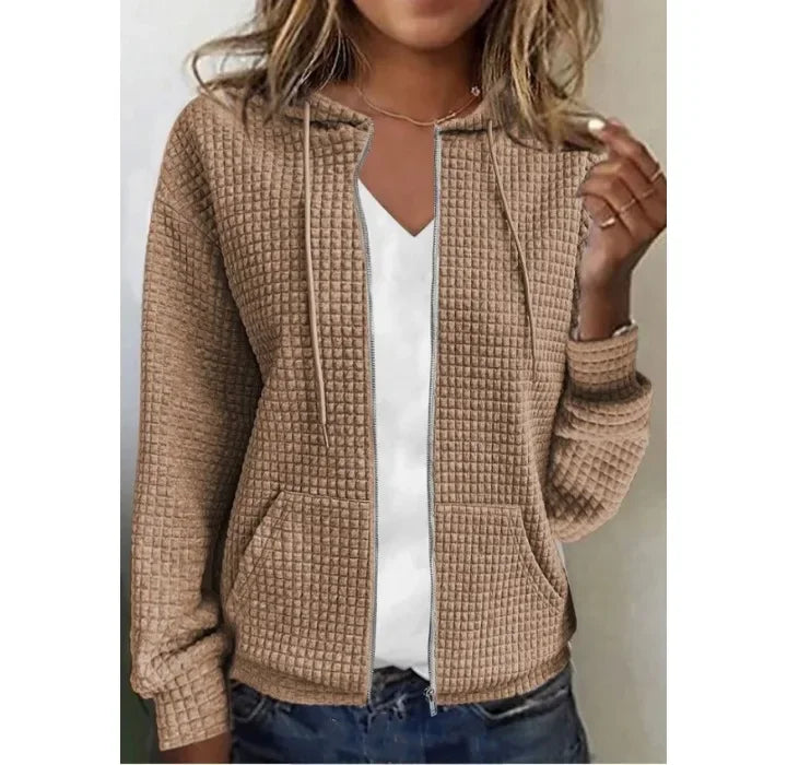 Long Sleeve Women Hoodid Jacket Y2k Zipper Hooded Cardigan Tops Fashion Casual Sweatshirt Coat 2024 Autumn Winter New Outer Wear