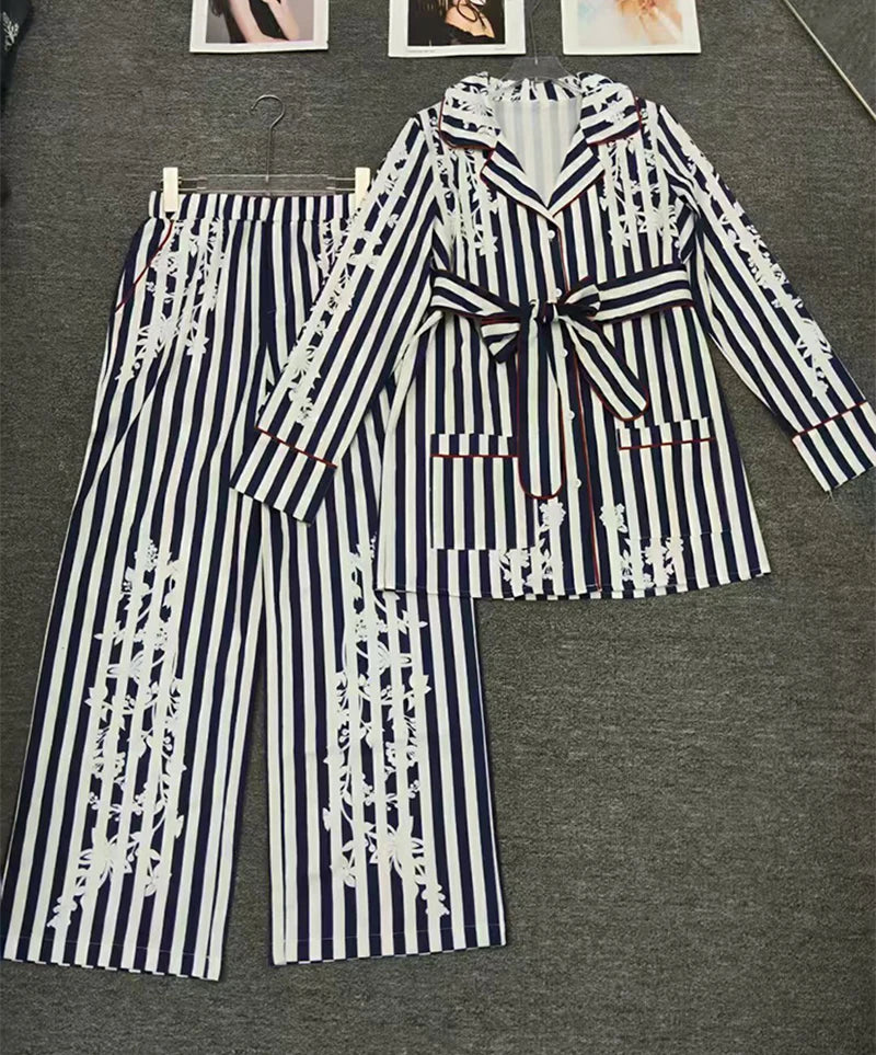 Striped Shirt And Trousers Set