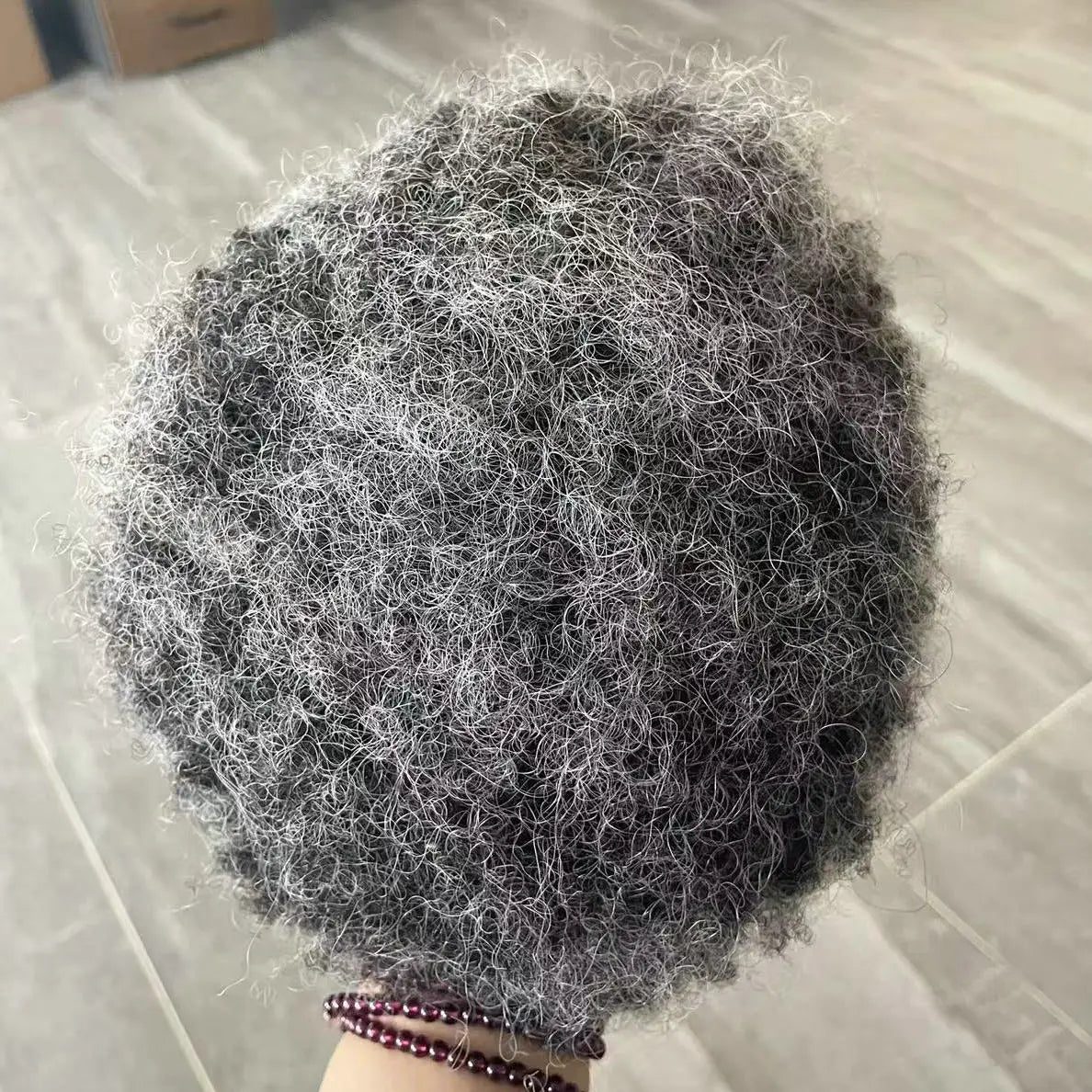 Afro Curly Human Hair Toupee Replacement for Women