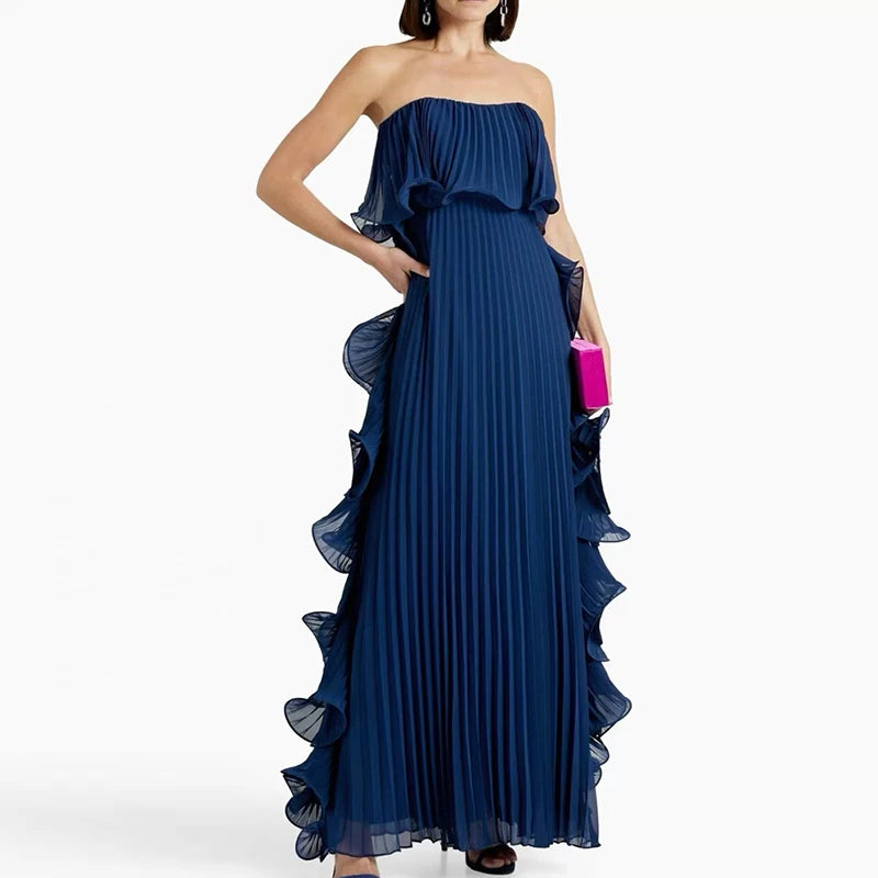Elegant Summer Off Shoulder Strapless Maxi Dress for Women