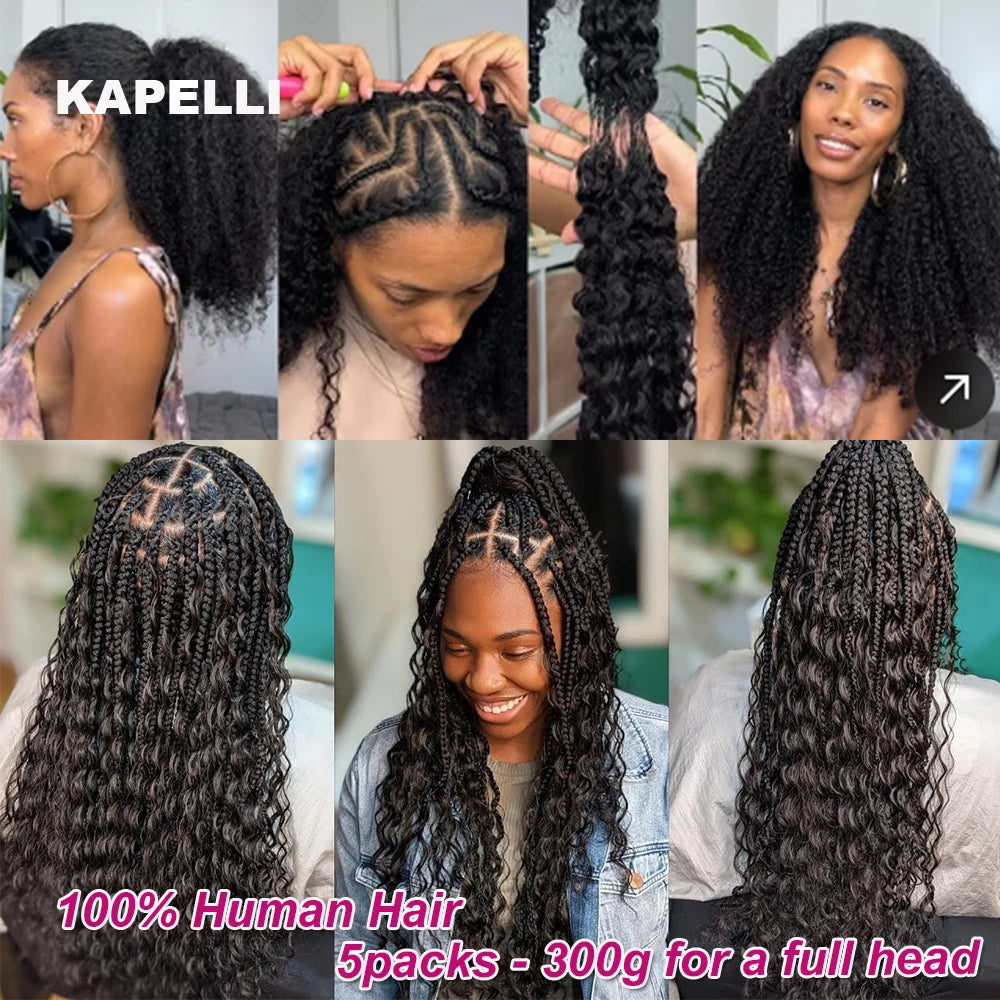 Pre-Divided Deep Wave Human Hair Crochet Extensions for Women