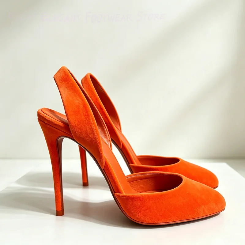 Premium Quality Suede Slingback Stilettos For Women