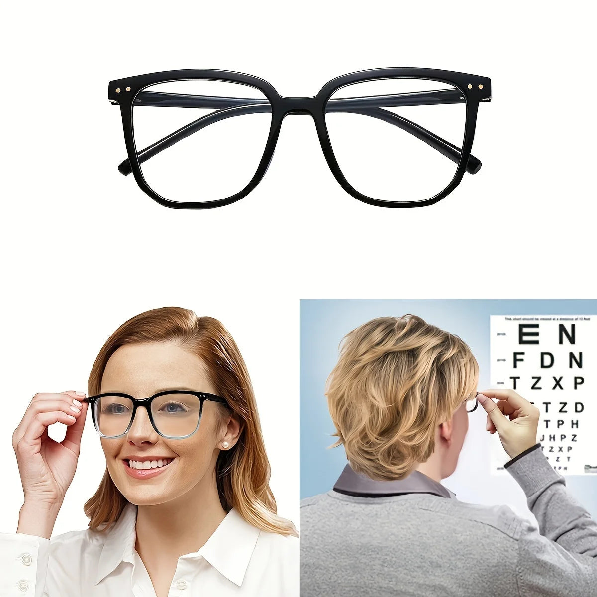 Large Square Frame Fashion Glasses