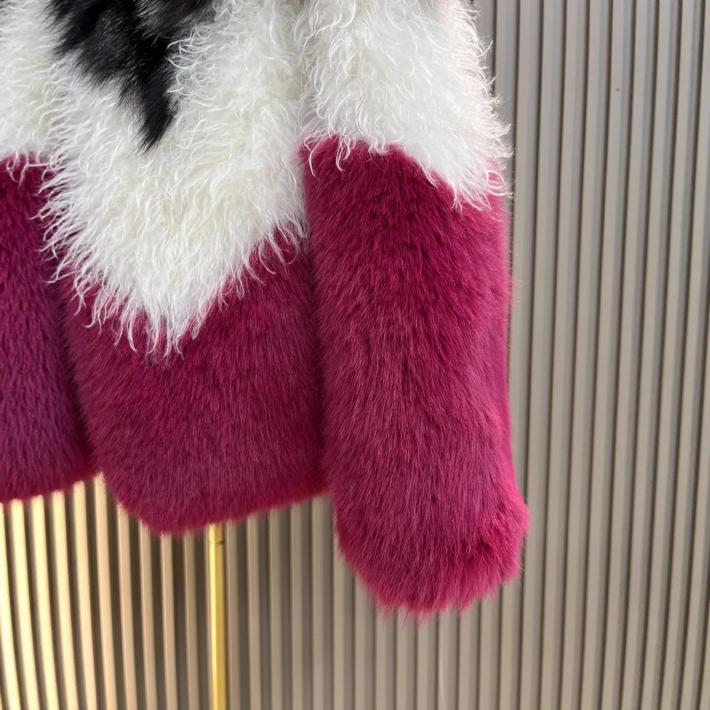 Spliced Fashion Color-Block Faux Fur Coat Thickened Warm Fur Women Winter Clothes Women 2025 Fashion Coats Short Jacket