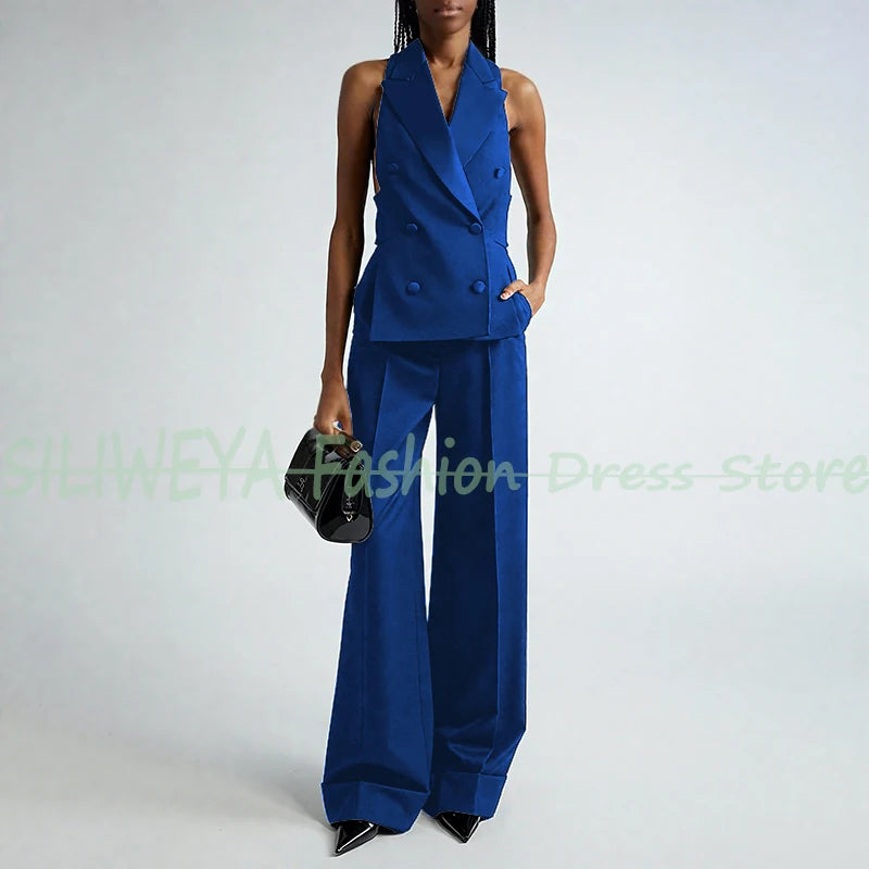 Double Breasted Vest And Pants Set