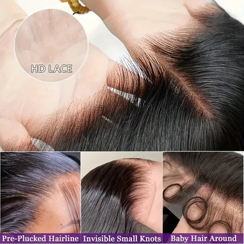 Glueless HD Straight Remy Human Hair Wig for Women