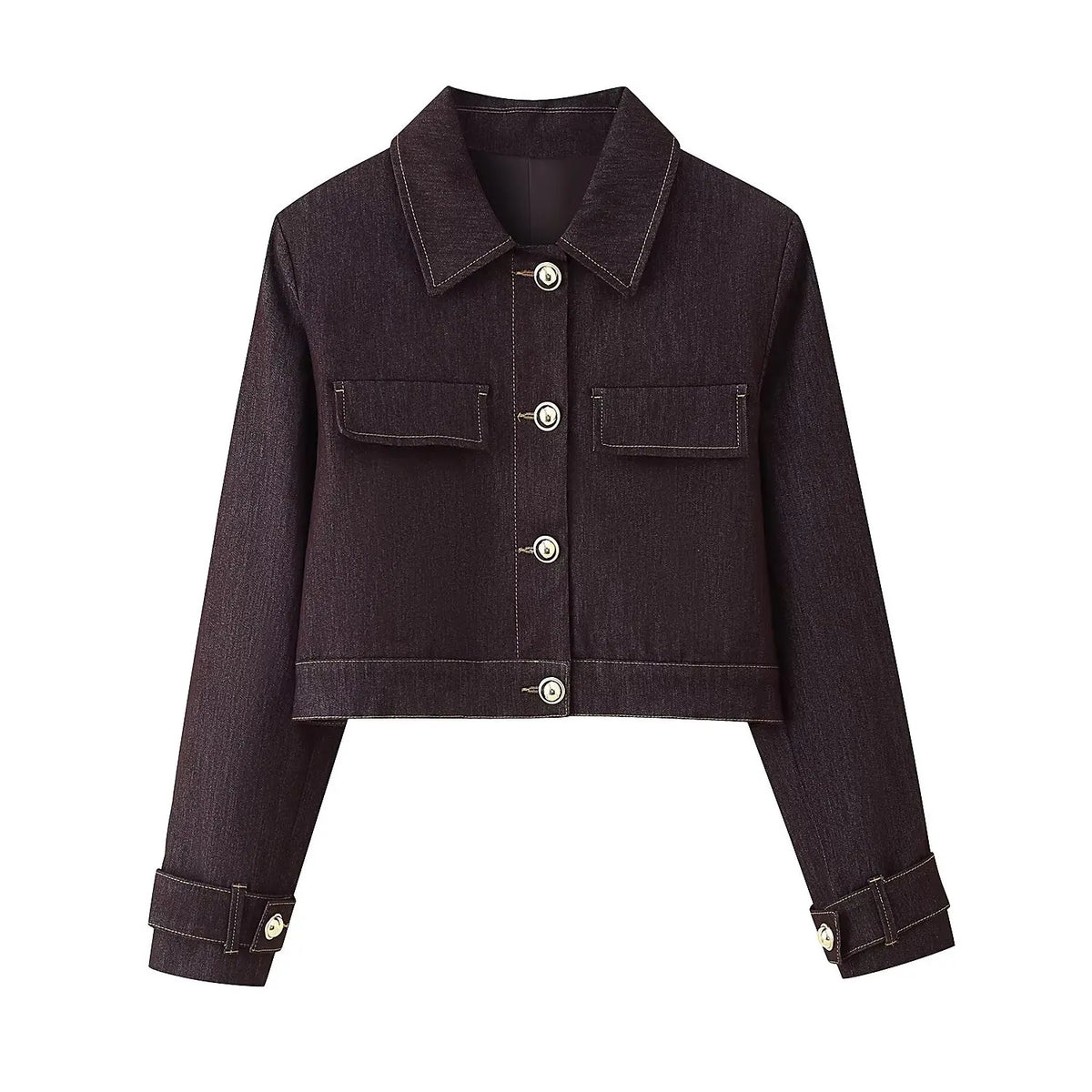 Lapel Jacket and Bell Bottom Pants Two Piece Set for Women